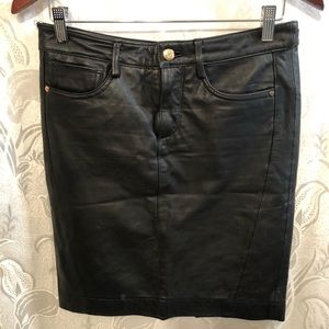 RED by Marc Ecko Black Leather MIDI Skirt